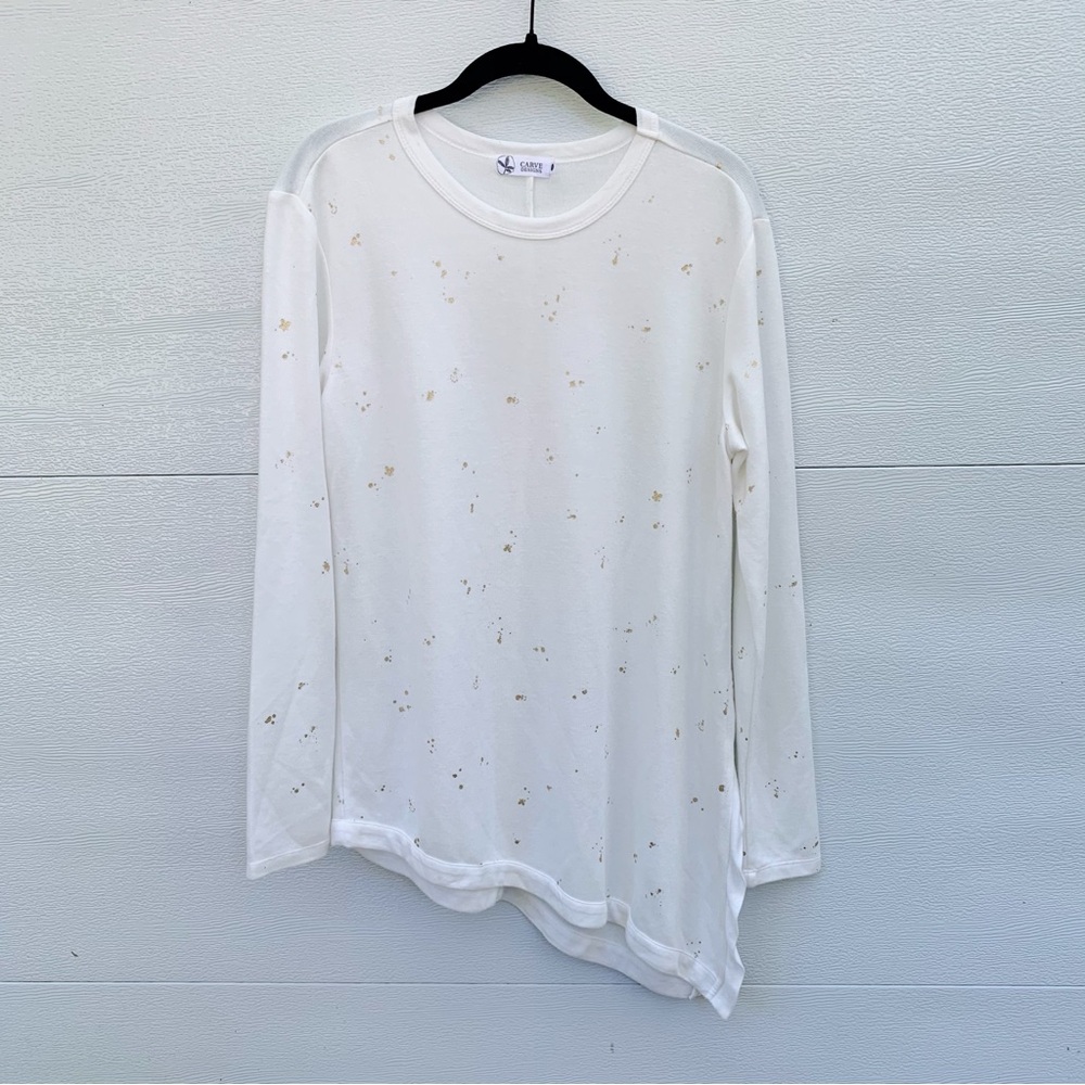 Carve Design Asymmetrical Gold Sweatshirt